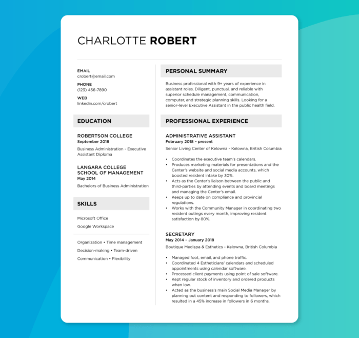 Sample Basic Resume Template